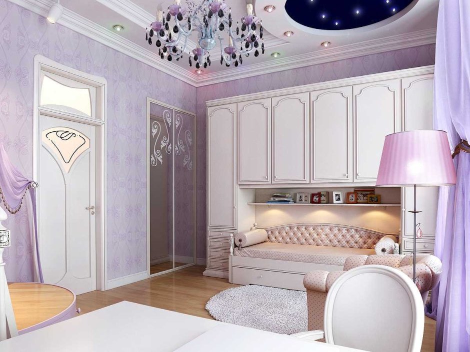 Спальня для девочки подростка в классическом стиле