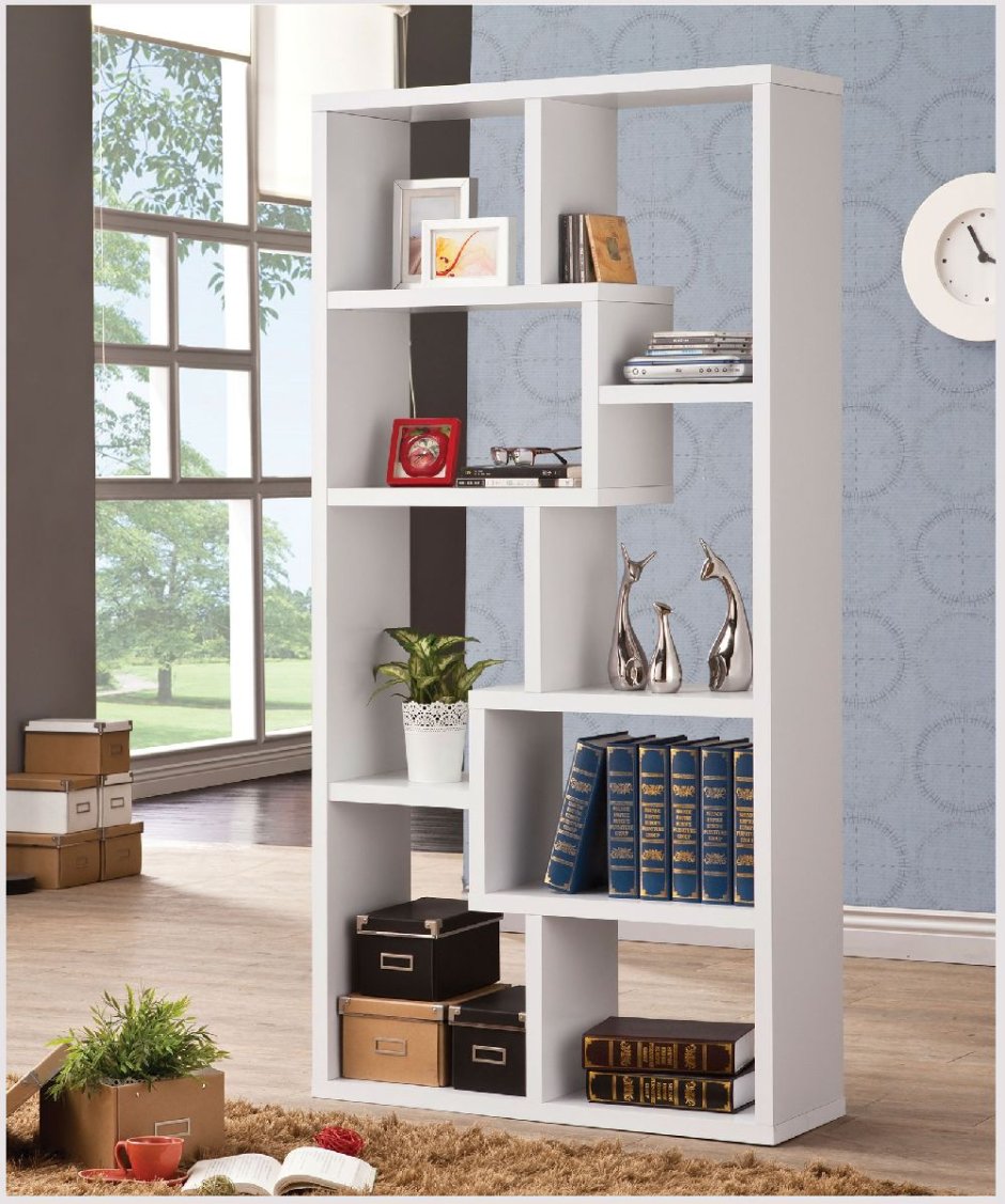 Bookcase display Cabinet in White finish by Coaster - 800147