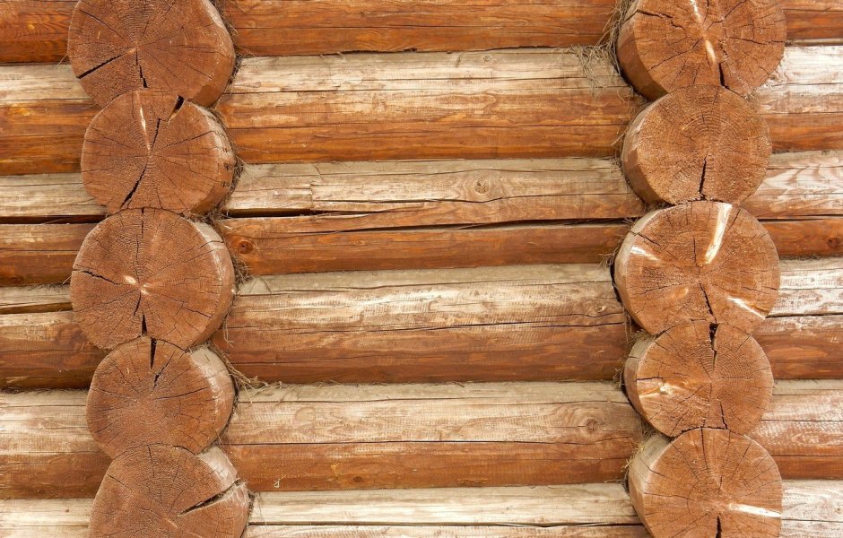 Деревянная бревенчатая стена