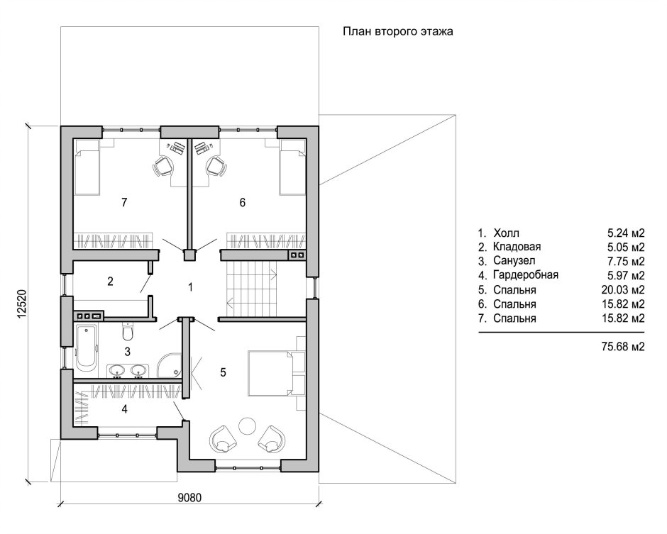 Проект двухэтажного дома 120кв