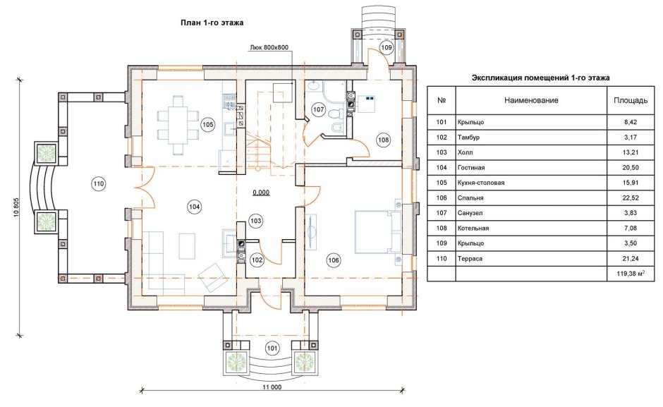 Дом 10х10 двухэтажный с чертежом