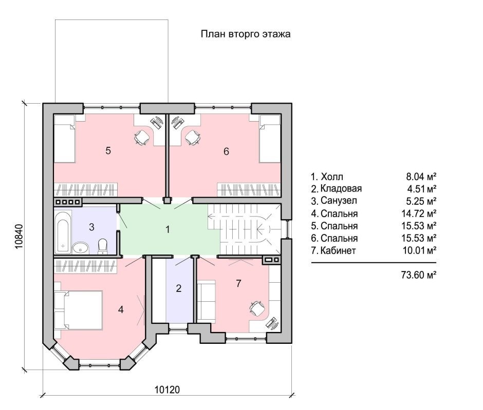 Поэтажный план двухэтажного дома