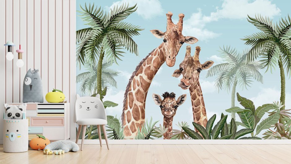 Наклейка интерьерная Жирафы