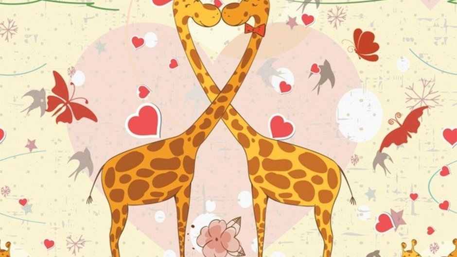 Жираф в ванной Постер