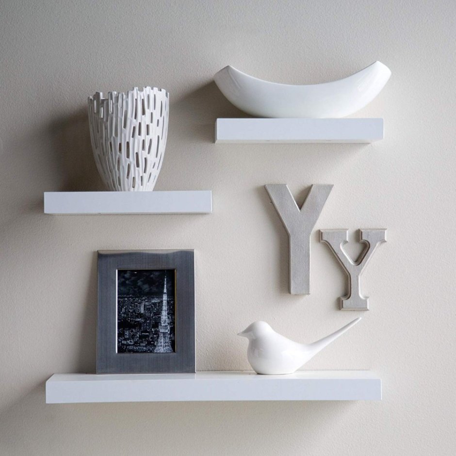 Полка "Wall Shelf-s (bas WL-001)" белая
