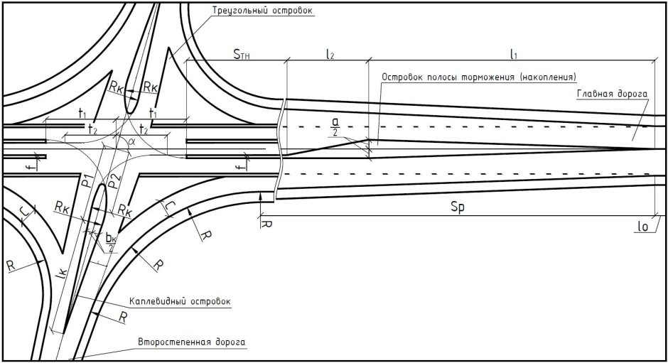 Переходно-скоростная полоса чертеж
