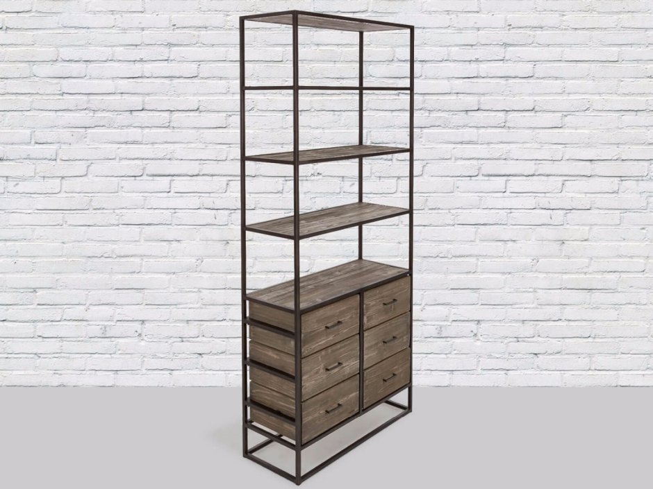 Этажерка стеллаж дерево металл sokoltex