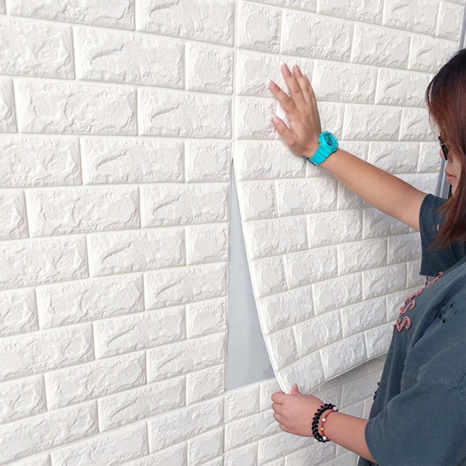 3d cамоклеющиеся панели "кирпич Оникс" (Brick Beige-White)