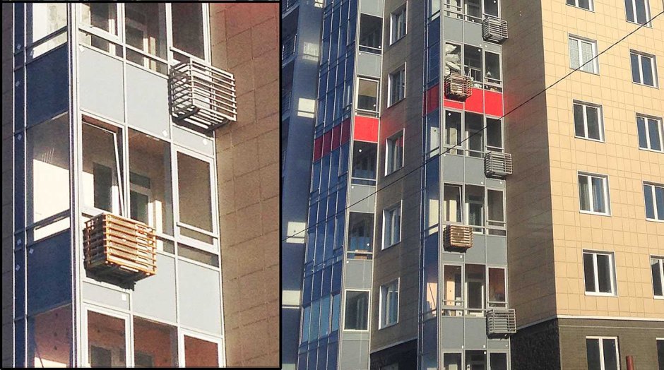 Кондиционер на фасаде балкона