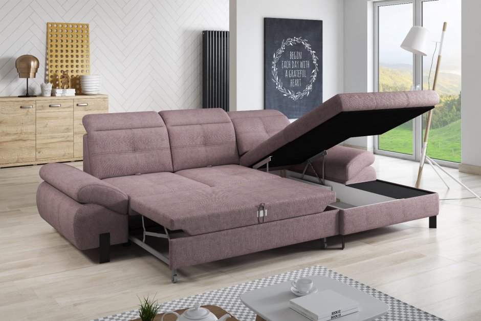 Стильный угловой диван раскладной