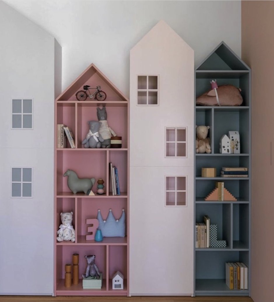 Стеллаж домик в детскую комнату