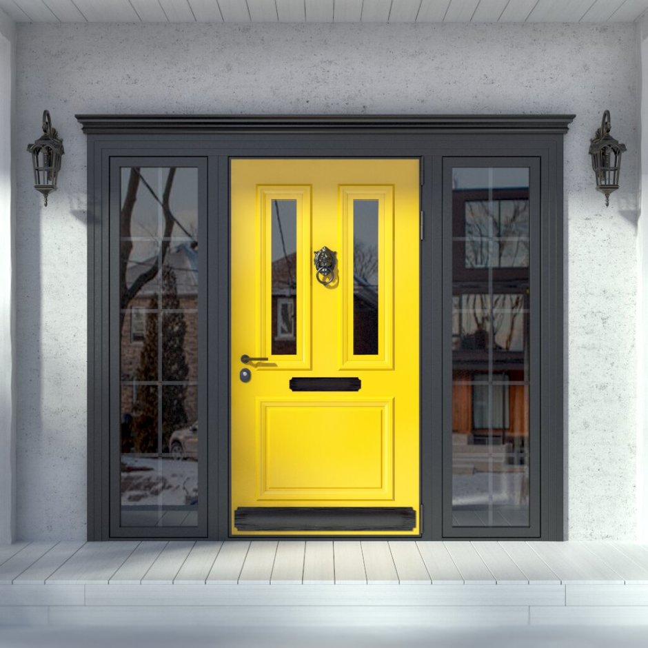 Желтая входная дверь