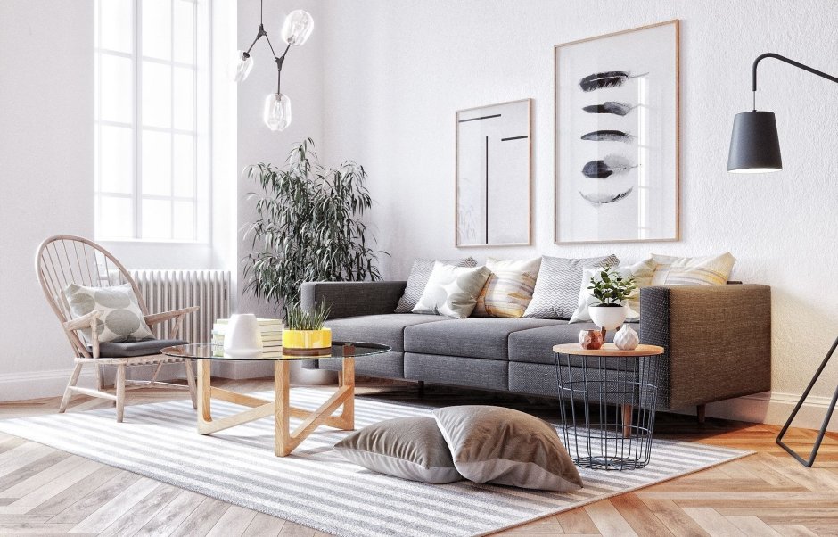 Диван в скандинавском интерьере