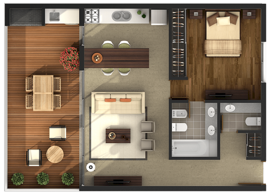 План квартиры сверху