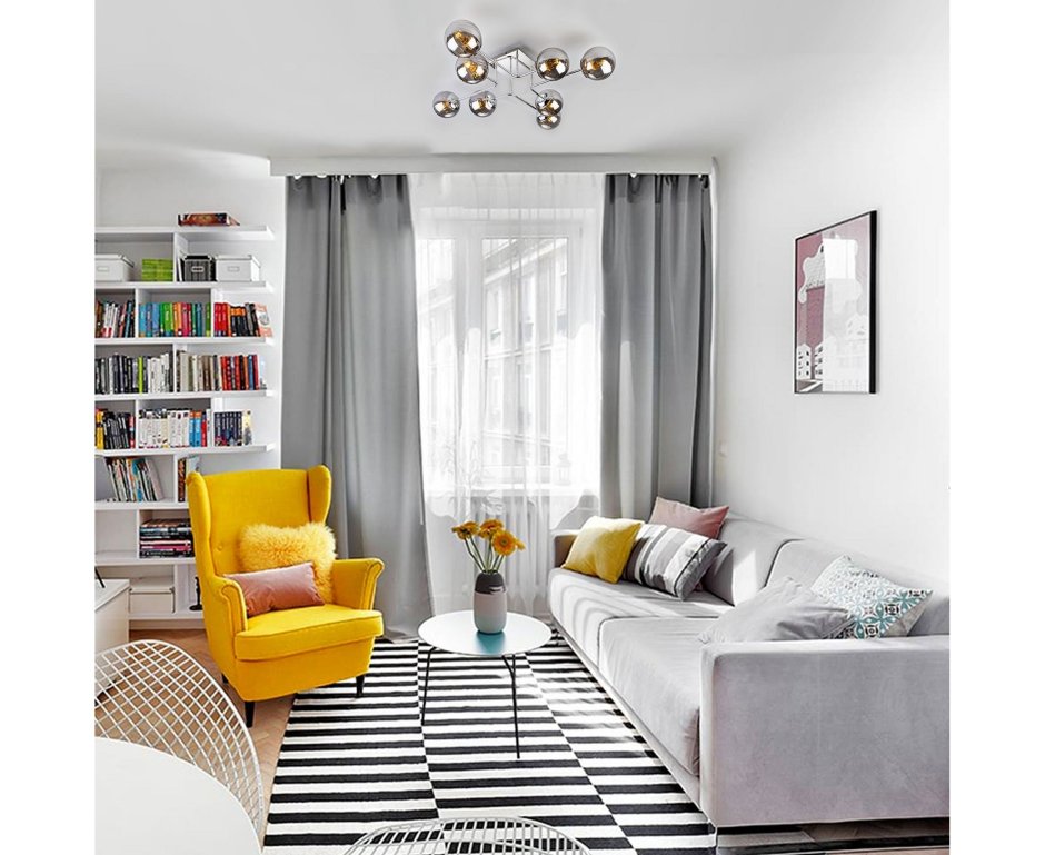 Бежевый диван в скандинавском стиле