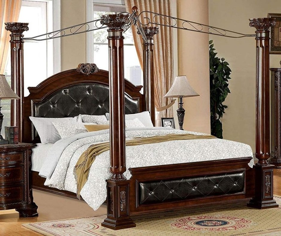 Королевские спальни мебель коричневая