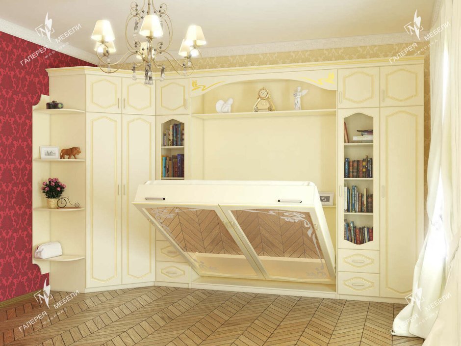 Шкаф-кровать трансформер в классическом стиле
