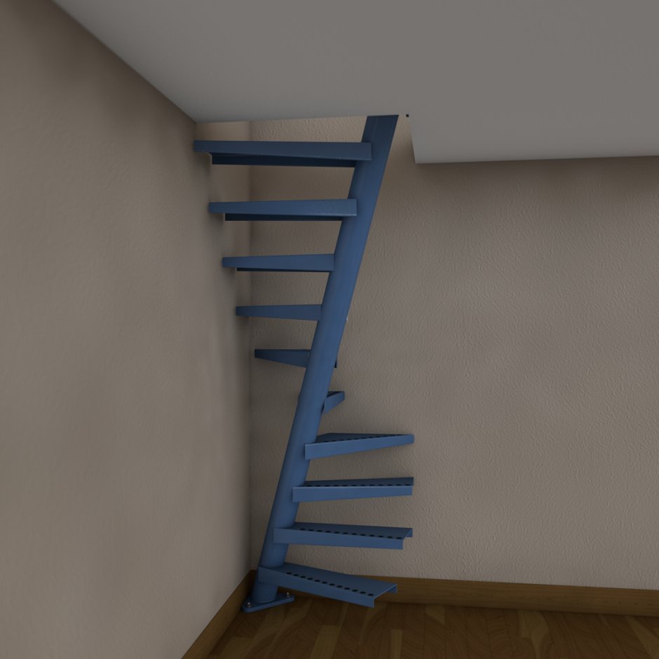 Деревянная одномаршевая лестница чертёж