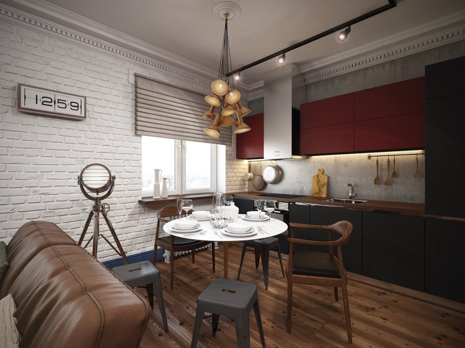 Loft Interior Design кирпич
