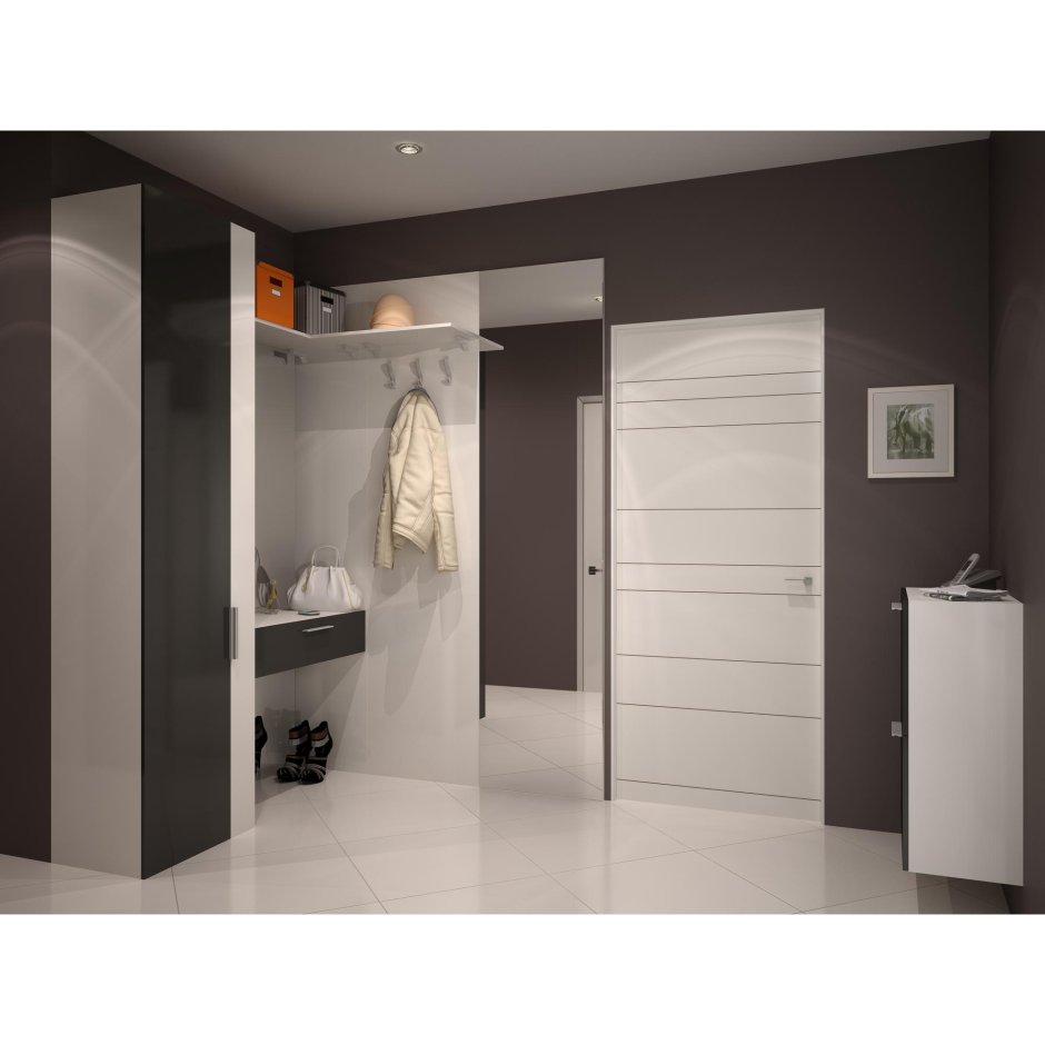 Прихожая в современном стиле со шкафом