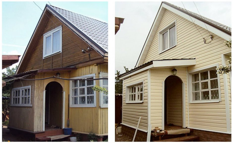 Сайдинг до и после