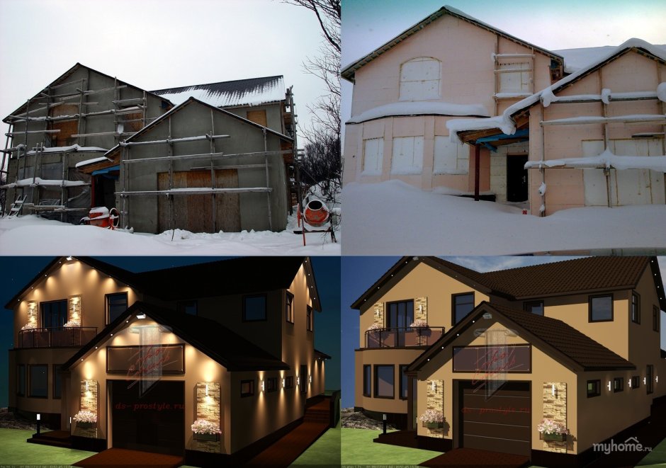 Фасад до и после