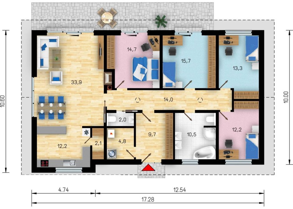 План дома 12 на 20 одноэтажный