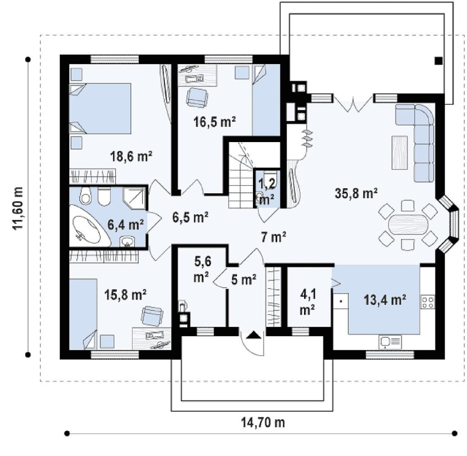 План дома 10 на 15 одноэтажный