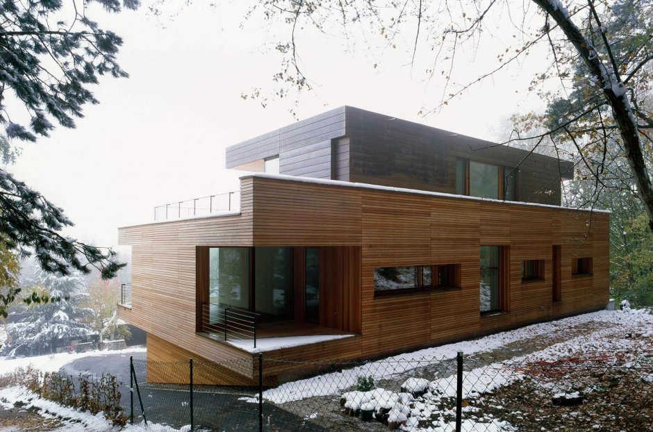 Модульный домик с плоской крышей