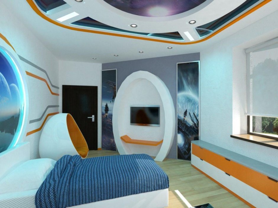 Комната в стиле космического корабля