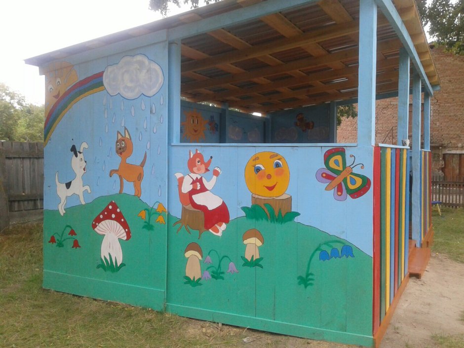 Украшение веранды в детском саду летом