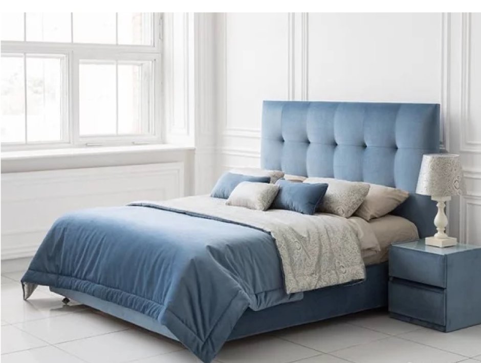 Аскона кровать Каролина синяя