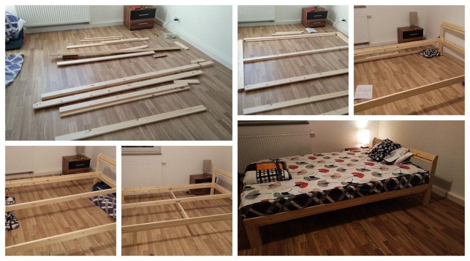 Кровать из деревянных досок
