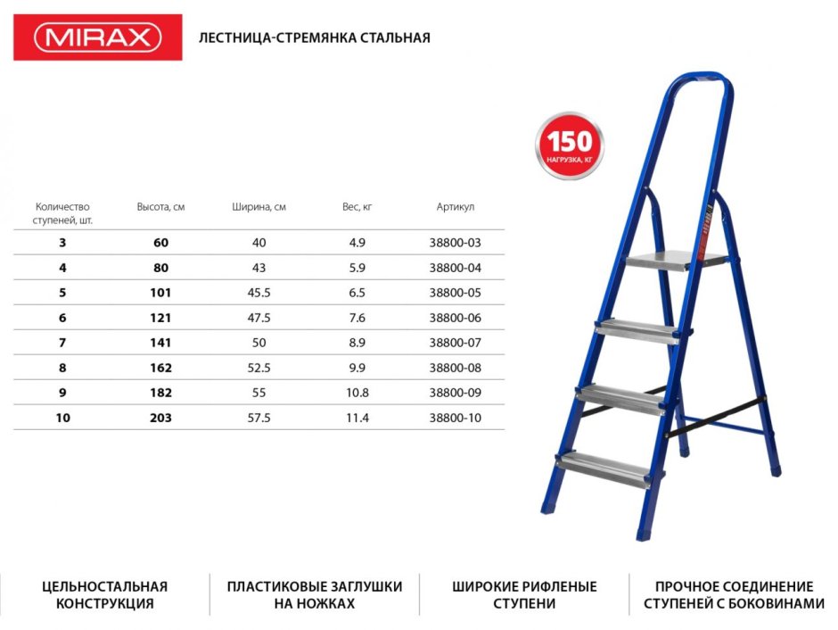 Лестница-стремянка шарнирная двухсекционная трансформер SML 6010