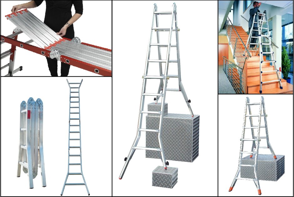 Передвижные стремянки табуреты, красный RAL 3020 (Stool Ladder)
