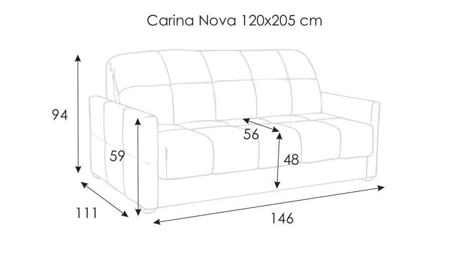 Диван Карина 160 Аскона габариты
