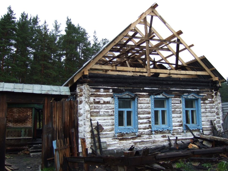 Отреставрированный деревянный дом