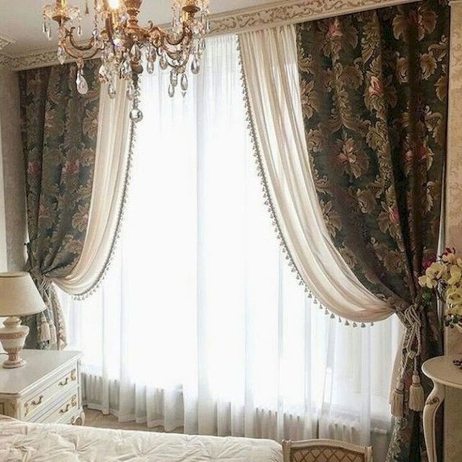 Шторы с тюлью ассиметричные
