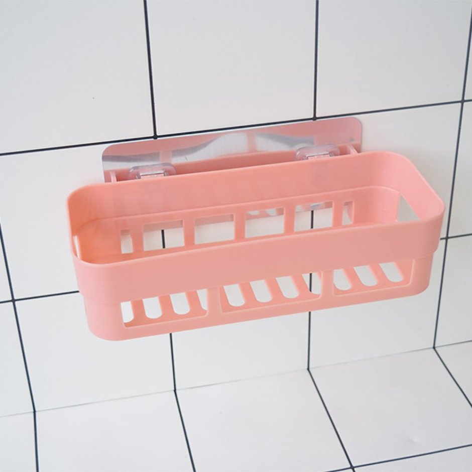 Пластиковая полка на присосках для ванной
