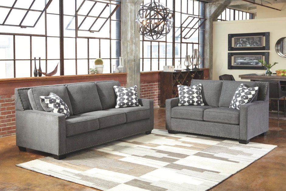 Серый классический диван