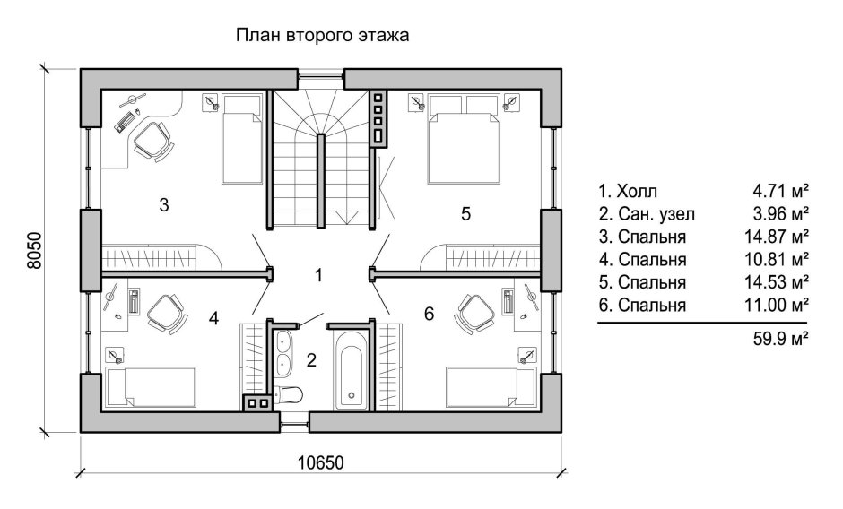 Схемы двухэтажных домов