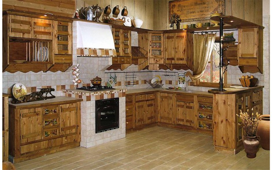 Кухня СКАЙДА 1 из массива сосны