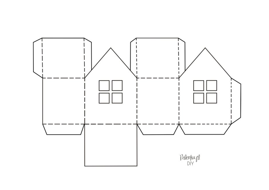 Развертка домика из бумаги