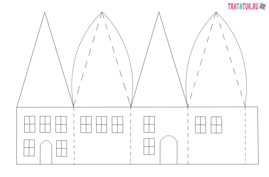 Трафареты бумажных домиков