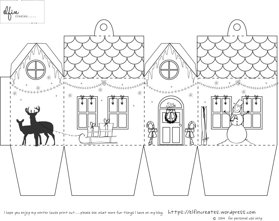 Развертка новогоднего домика