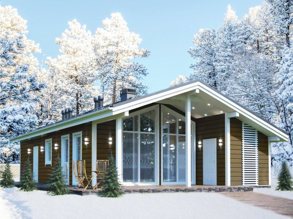 Одноэтажный дом в финском стиле