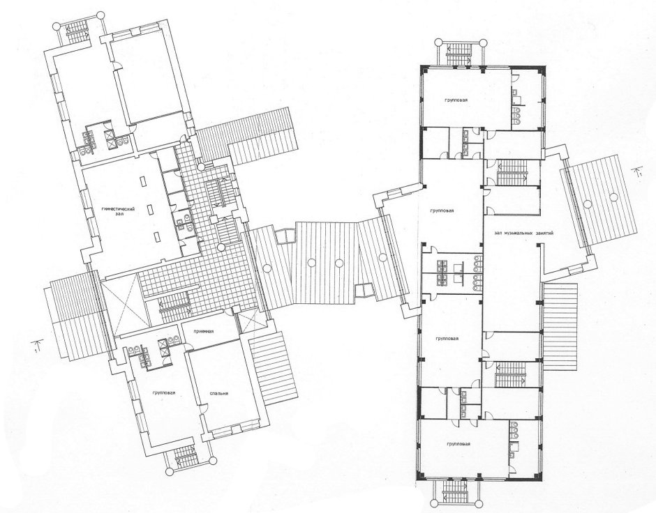 План первого этажа детского сада