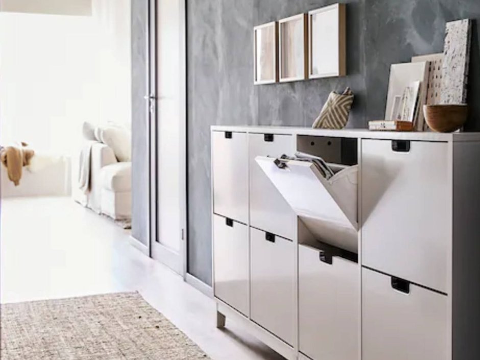 Обувница в прихожую серая