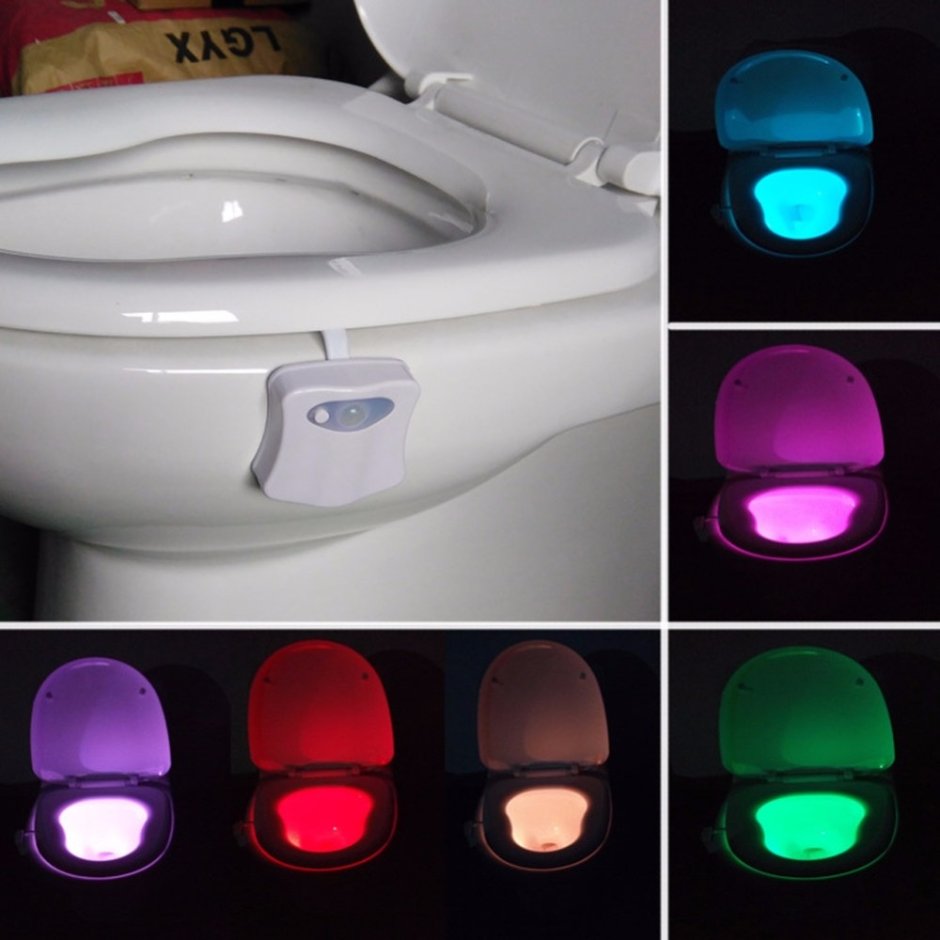 Подсветка унитаза RGB С датчиком движения 3хааа