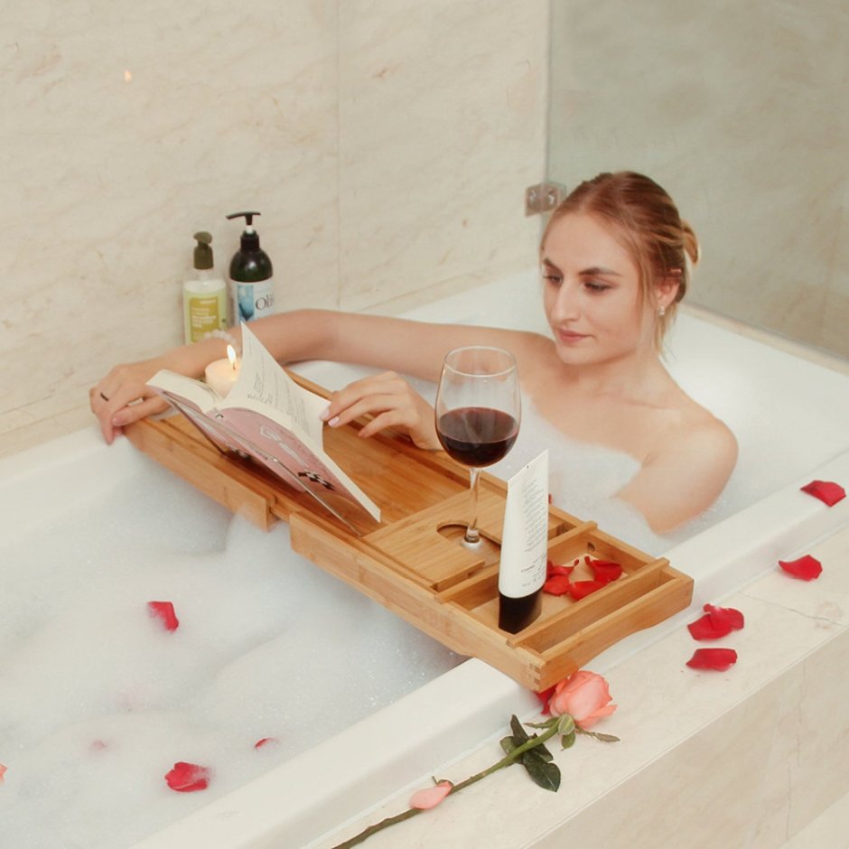 Bamboo Bathtub Caddy